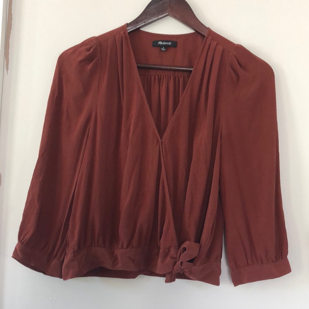 Madewell Silk Wrap Top